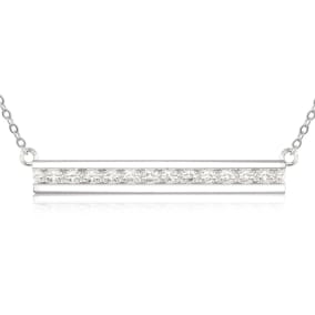 0.13 Carat Natural Diamond Bar Necklace, 17 Inches. Really Beautiful Brand New Style, Fantastic Price!