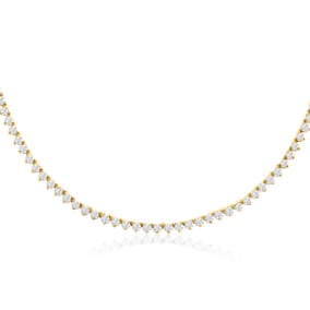 10 Carat Diamond Tennis Necklace In 14 Karat Yellow Gold