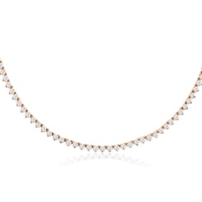 10 Carat Diamond Tennis Necklace In 14 Karat Rose Gold