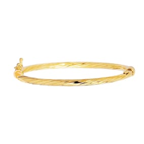 14 Karat Yellow Gold Kids Twisted Rope Bangle Bracelet, 5 1/2 Inches