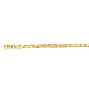 14 Karat Yellow Gold Kids Heart Bracelet, 5 1/2 Inches