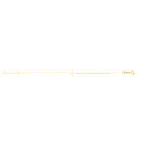14 Karat Yellow Gold Kids Cross Bracelet, 5 1/2 Inches