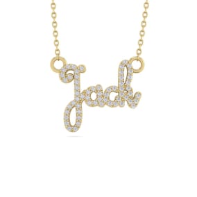 Personalized Diamond Name Necklace In 14K Yellow Gold - 4 Letters, 1/4cttw
