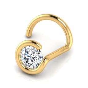 0.02ct 1.5mm Diamond Nose Ring In 14K Yellow Gold