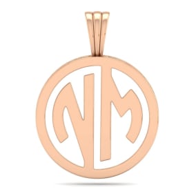 14k Rose Gold "NM" Circle Pendant