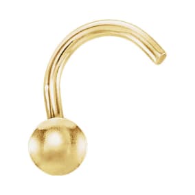 2mm Flat Ball Nose Ring In 14K Yellow Gold