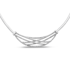 1 Carat Diamond Designer Necklace In Platinum Overlay, 18 Inches. In Stock After 2 Years!