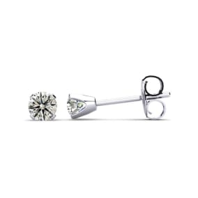 0.22 Carat Colorless Diamond Stud Earrings In 14 Karat White Gold