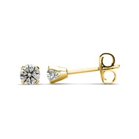 0.22 Carat Natural Colorless Diamond Stud Earrings In 14 Karat Yellow Gold