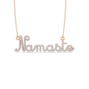 1/2 Carat Diamond Namaste Necklace In 14 Karat Rose Gold, 16 Inches