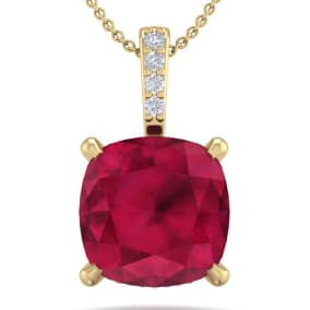 Details about   10k or 14k Yellow Gold Simulated Ruby Stylish July Birthstone Slide Pendant 