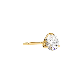 1/2 Carat Moissanite Martini Single Stud Earring In 14K Yellow Gold 