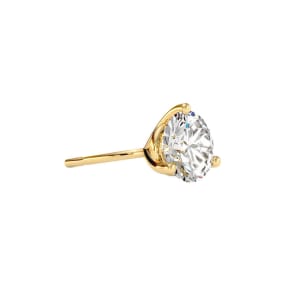 1 Carat Moissanite Martini Single Stud Earring In 14K Yellow Gold 