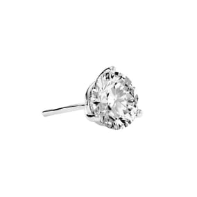 2 Carat Moissanite Martini Single Stud Earring In 14K White Gold 