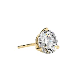 2 Carat Moissanite Martini Single Stud Earring In 14K Yellow Gold 