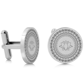 Octavius Chakra Cufflinks, Silver