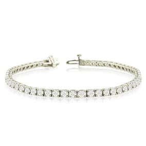 8 Carat Natural Diamond Mens Tennis Bracelet In 14 Karat White Gold, 8 Inches