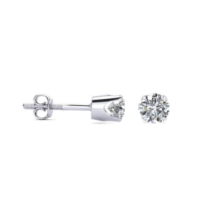 0.28 Carat Natural Genuine Natural Diamond Stud Earrings In 14 Karat White Gold