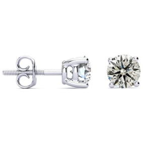 1.55 Carat Colorless Diamond Stud Earrings 14 Karat White Gold. Really Amazing Superwhite Diamonds At An Incredible Price!