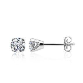 1.10 Carat Natural Colorless Diamond Stud Earrings In 14 Karat White Gold. Very Rare Size, Amazing Price!