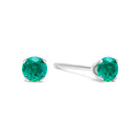 5 Point Emerald Stud Earrings In Sterling Silver.  So Cute!