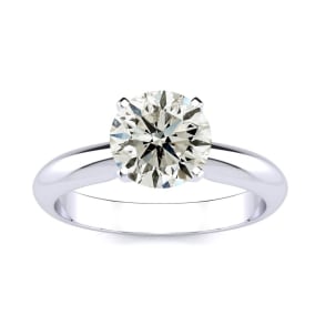 1 1/2 Carat Diamond Solitaire Engagement Ring In 14K White Gold