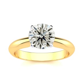 1 1/2 Carat Diamond Solitaire Engagement Ring In 14K Yellow Gold