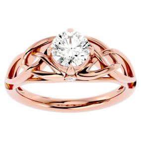 1 Carat Celtic Love Knot Diamond Engagement Ring In 14 Karat Rose Gold
