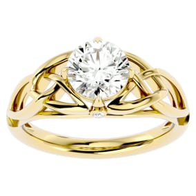 1 1/2 Carat Natural Celtic Love Knot Diamond Engagement Ring In 14 Karat Yellow Gold