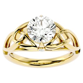 2 Carat Natural Celtic Love Knot Diamond Engagement Ring In 14 Karat Yellow Gold