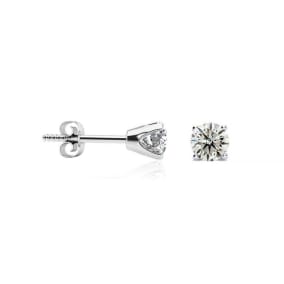 WGL Certified 1/3 Carat Natural Natural Diamond Stud Earrings In 14 Karat White Gold