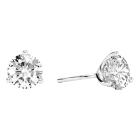 4 Carat Moissanite Martini Stud Earrings In 14K White Gold 