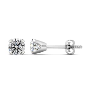 AMAZON WAREHOUSE DEAL! WGL Certified 1/2 Carat Natural Stud Earrings In 14 Karat White Gold. Fiery White Diamonds!