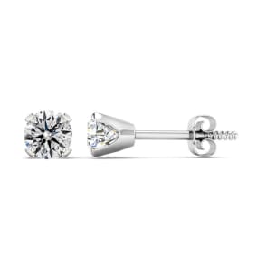 1/2 Carat Stud Earrings In 14 Karat White Gold