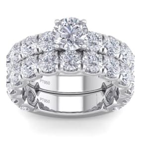 6 Carat Round Shape Diamond Bridal Set In Platinum