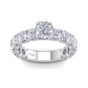 3 1/2 Carat Round Shape Diamond Engagement Ring In Platinum