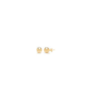 24K Yellow Gold Vermeil Polish Finished 2mm Ball Stud Earrings With Friction Backs  