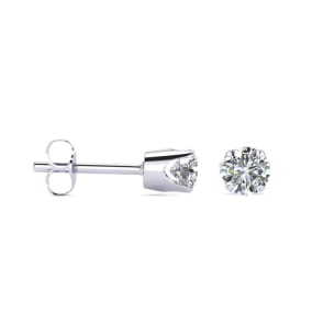 1/4 Carat Round Moissanite Stud Earrings in Sterling Silver. So Fiery and Amazing!