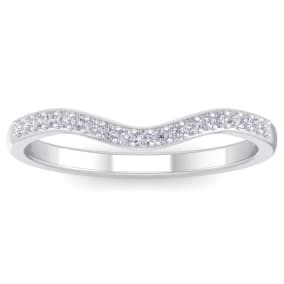 1/4 Carat Natural Diamond Matching Wedding Band Ring in 14 Karat White Gold For JWL45433