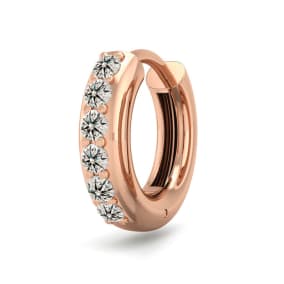 1/6 Carat Diamond Single Mens Hoop Earring In 14 Karat Rose Gold