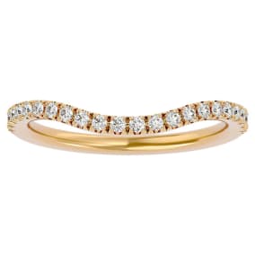 1/4 Carat Moissanite Wedding Band In 14 Karat Yellow Gold