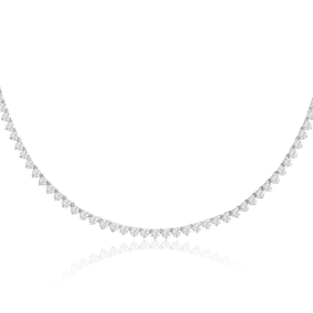 10 Carat Diamond Tennis Necklace In 14 Karat White Gold