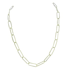 14 Karat Yellow Gold Over Sterling Silver Textured Paperclip Chain Necklace, 20 Inches