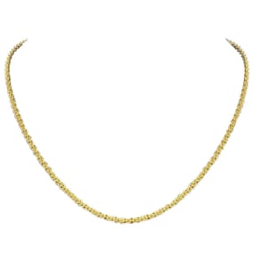 14 Karat Yellow Gold Over Sterling Silver Basket Chain Necklace, 18 Inches