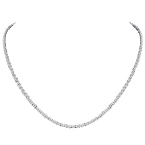 SOLID 925 Sterling Silver Basket Chain Necklace, 18 Inches