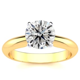 1 1/2 Carat Diamond Solitaire Engagement Ring In 14K Yellow Gold