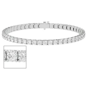 7 Carat Moissanite Tennis Bracelet In 14 Karat White Gold, 7 Inches