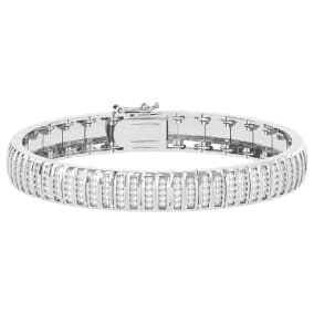Very Fine 1 Carat Moissanite Bracelet In Sterling Silver, 7 Inches