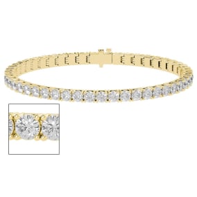 7 Carat Moissanite Tennis Bracelet In 14 Karat Yellow Gold, 7 Inches