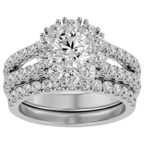 4 1/2 Carat Moissanite Bridal Set In 14 Karat White Gold